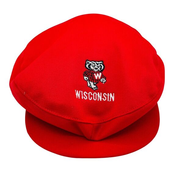 Vintage Collegiate Pacific Wisconsin Badgers Flat Cap Hat Sz Large - Picture 1 of 7